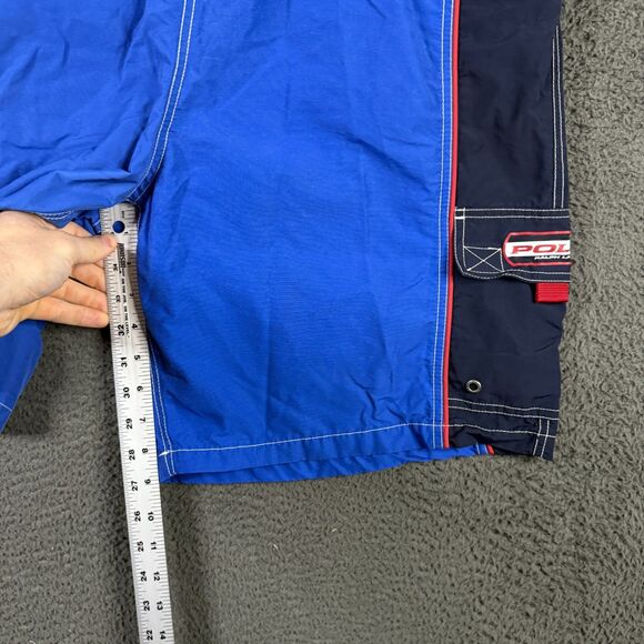 Vtg Polo Sport Board Shorts Mens XL Blue Bathing Suit Cargo 90s Y2K - Picture 13 of 15